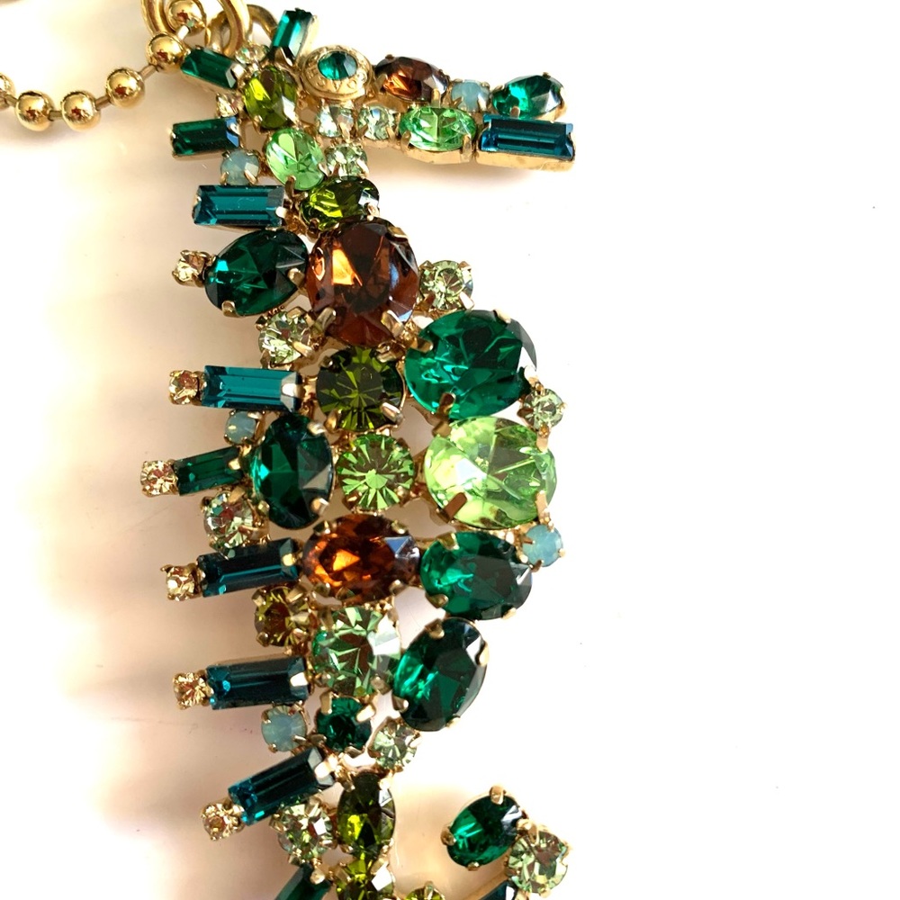 Coach multi-colored Seahorse necklace gold chain - Picture 4 of 5